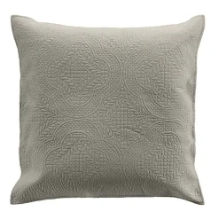 Couvre lit 2p mat.+2 hc 60x60 220 x 240 cm microfibre unie romane Gris><noscript><img width=