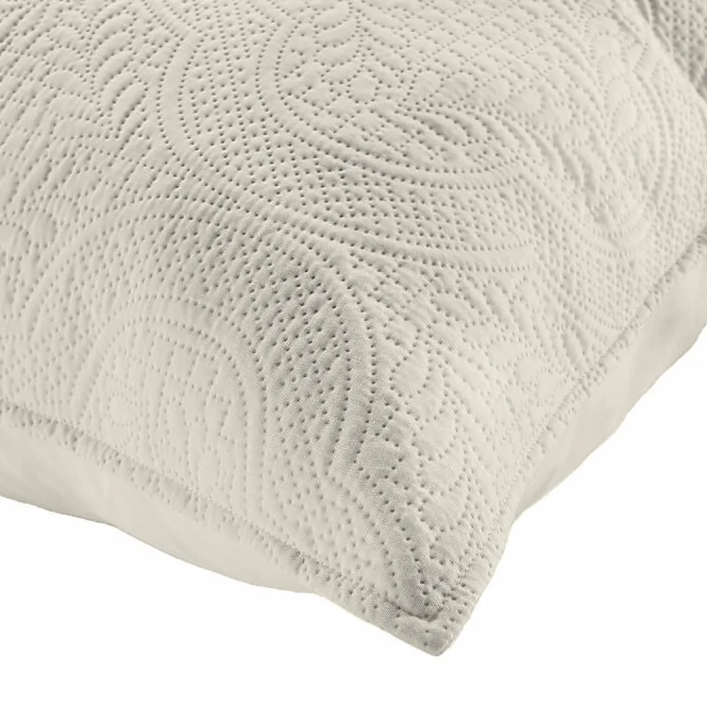 Couvre lit 2p mat.+2 hc 60x60 220 x 240 cm microfibre unie romane Naturel>Douceur D'Intérieur Best