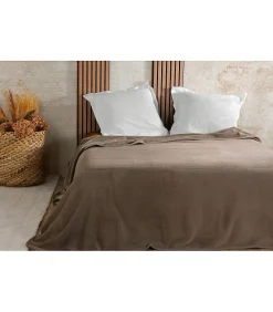 Linder Couvre lit velours gaufré - 240x260cm - Taupe* Boutis, Couvre-Lit, Édredon