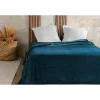 Couvre lit velours gaufré - 240x260cm - Bleu marine>Linder New