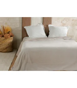 Linder Couvre lit velours gaufré - 180x240cm - Ivoire* Boutis, Couvre-Lit, Édredon