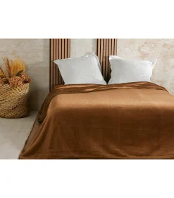 Linder Couvre lit velours gaufré - 180x240cm - Marron* Boutis, Couvre-Lit, Édredon