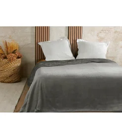 Linder Couvre lit velours gaufré - 180x240cm - Gris* Boutis, Couvre-Lit, Édredon