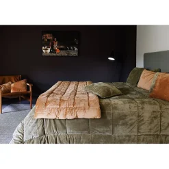 Couvre lit velours matelassé "Moki" toutes dimensions - Moki Camel - 220 x 240 cm pour lit 140 x 190 cm à 160 x 200 cm>Vent Du Sud Outlet