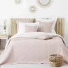 Douceur D'Intérieur Couvre-lit 2 personnes matelassé 220x240 microfibre uni Florette rose* Boutis, Couvre-Lit, Édredon