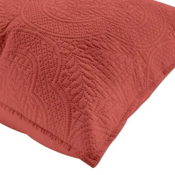 Douceur D'Intérieur Couvre-lit 2 personnes matelassé 220x240 microfibre unie Romane terracotta* Boutis, Couvre-Lit, Édredon