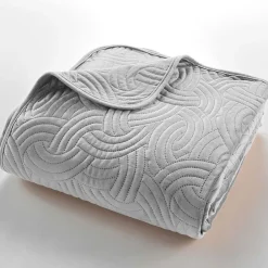 Douceur D'Intérieur Couvre-lit 2 personnes matelassé 220x240 + 2 taies SOLANGE gris* Boutis, Couvre-Lit, Édredon