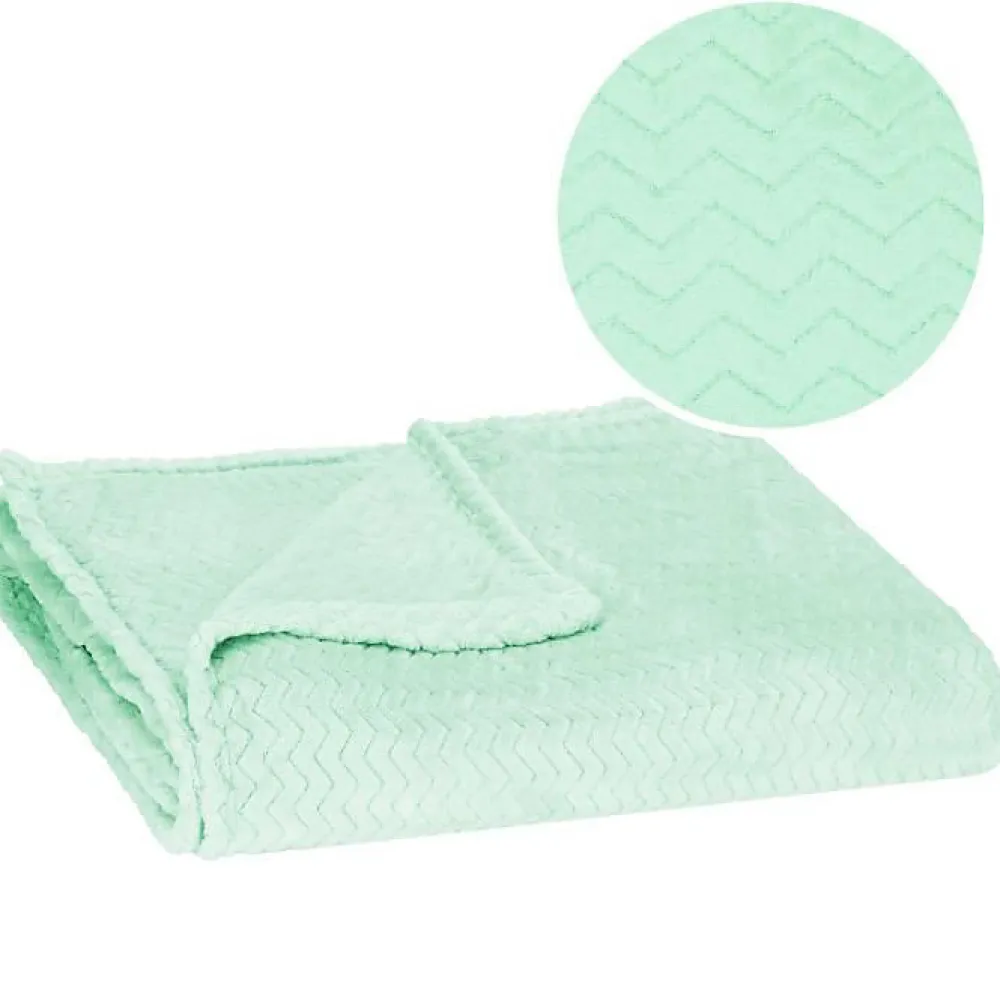 Couvre-lit - - 200 x 220 cm - Motif Zigzag - Doux - Lavable>Springos Sale