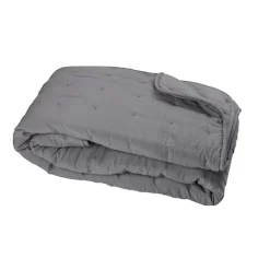 Couvre-Lit en microfibre matelassée (150x200 cm - Ardoise)* Boutis, Couvre-Lit, Édredon