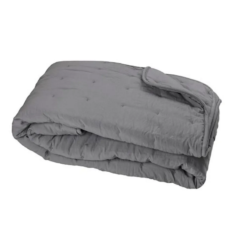 Couvre-Lit en microfibre matelassée (240x220 cm - Ardoise)>