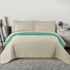 Tutumi COUVRE-LIT INEZ 200X220 BEIGE MINT* Boutis, Couvre-Lit, Édredon