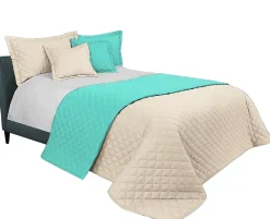 Tutumi COUVRE-LIT INEZ 220X240 BEIGE MINT* Boutis, Couvre-Lit, Édredon
