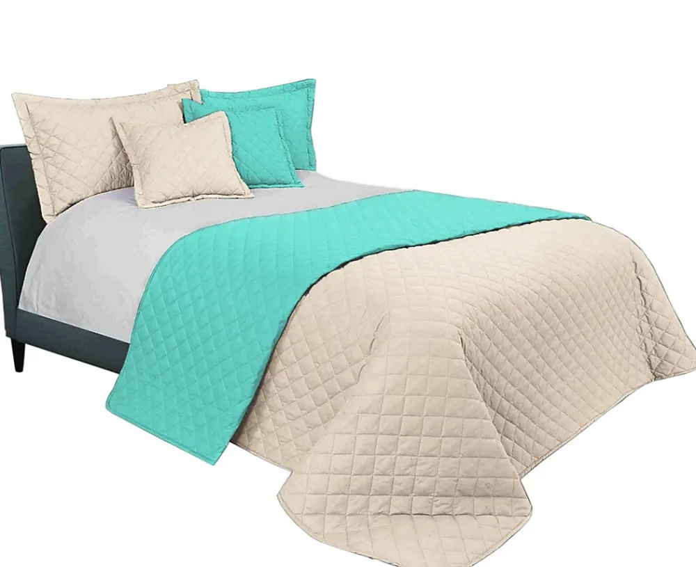 Tutumi COUVRE-LIT INEZ 220X240 BEIGE MINT* Boutis, Couvre-Lit, Édredon