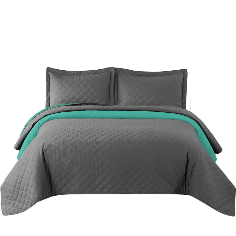 COUVRE-LIT INEZ 220X240 GREY MINT>Tutumi Best