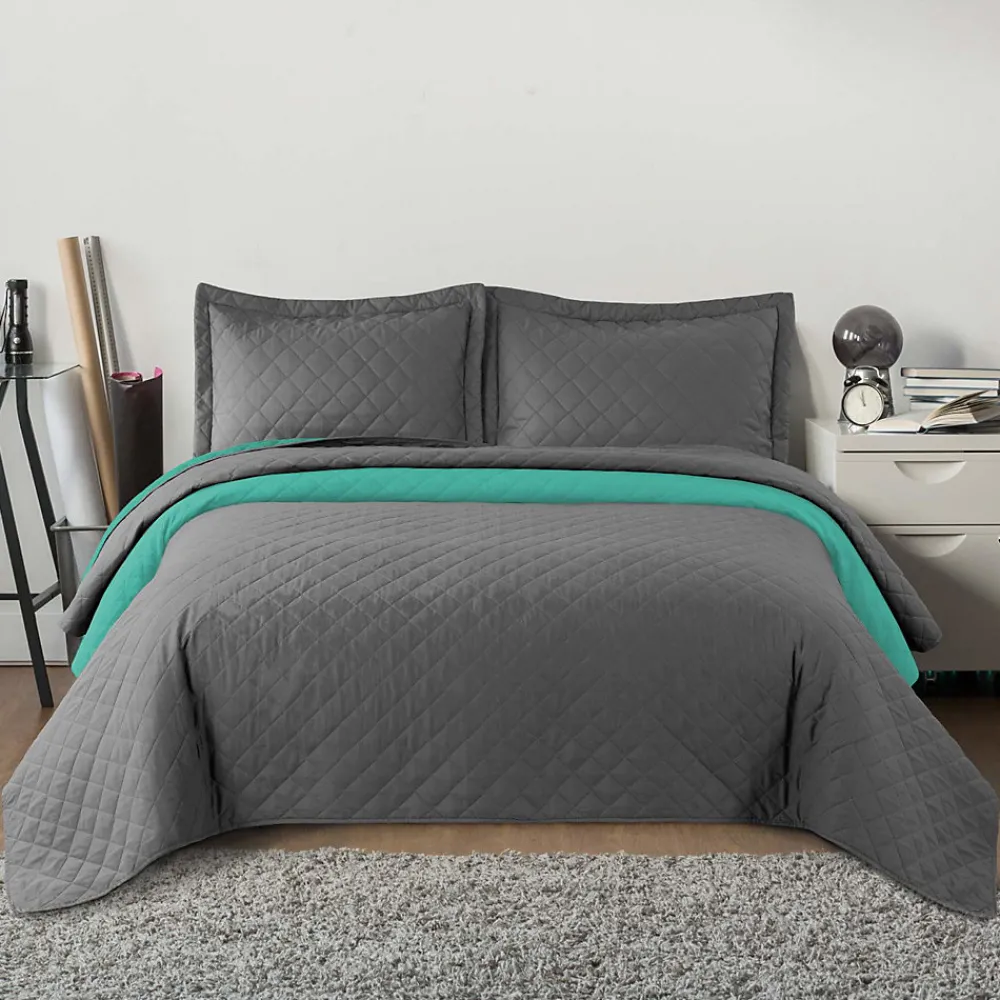 COUVRE-LIT INEZ 220X240 GREY MINT>Tutumi Best