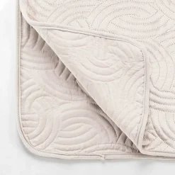 Douceur D'Intérieur Couvre-lit Velours Uni Solange 220 x 240 cm Naturel + 2 housses de coussins 60x60 cm* Boutis, Couvre-Lit, Édredon