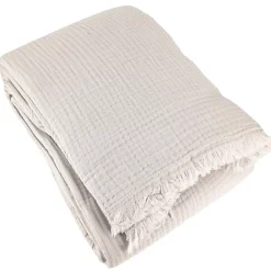 Linnea Couvre-lit 150x200 cm coton collection PAROS beige ficelle* Boutis, Couvre-Lit, Édredon