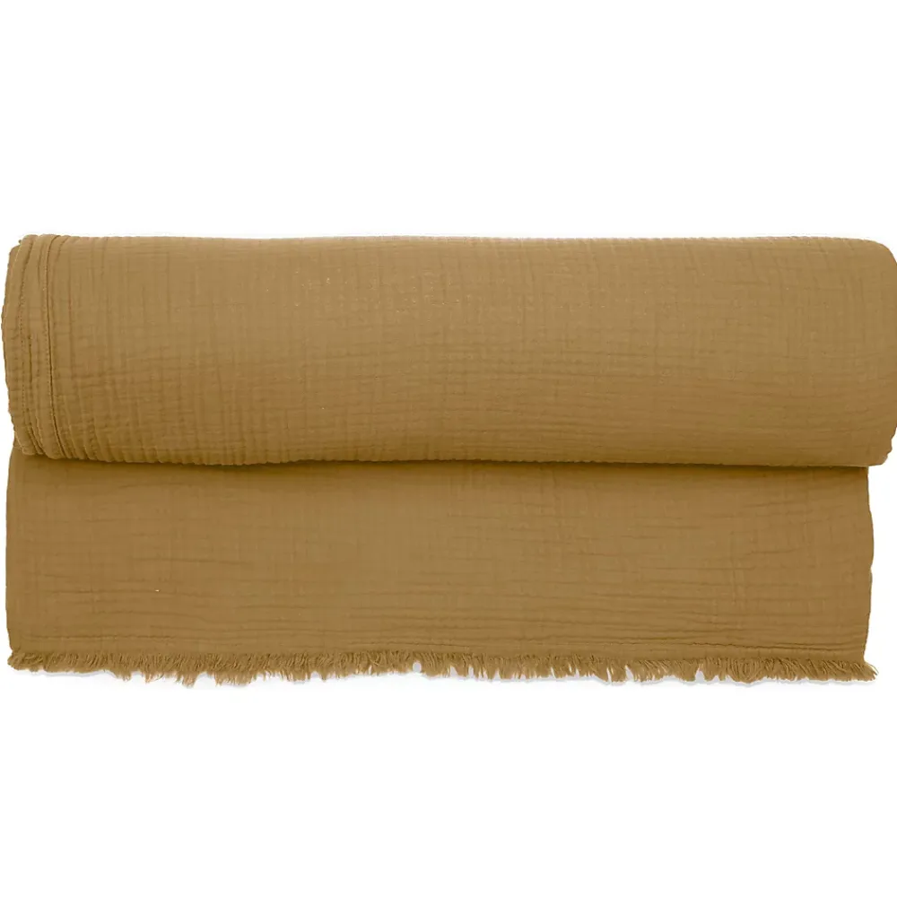 Linnea Couvre-lit 150x200 cm coton collection PAROS marron houblon* Boutis, Couvre-Lit, Édredon