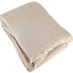 Couvre-lit 150x200 cm coton collection PAROS beige chanvre>Linnea New