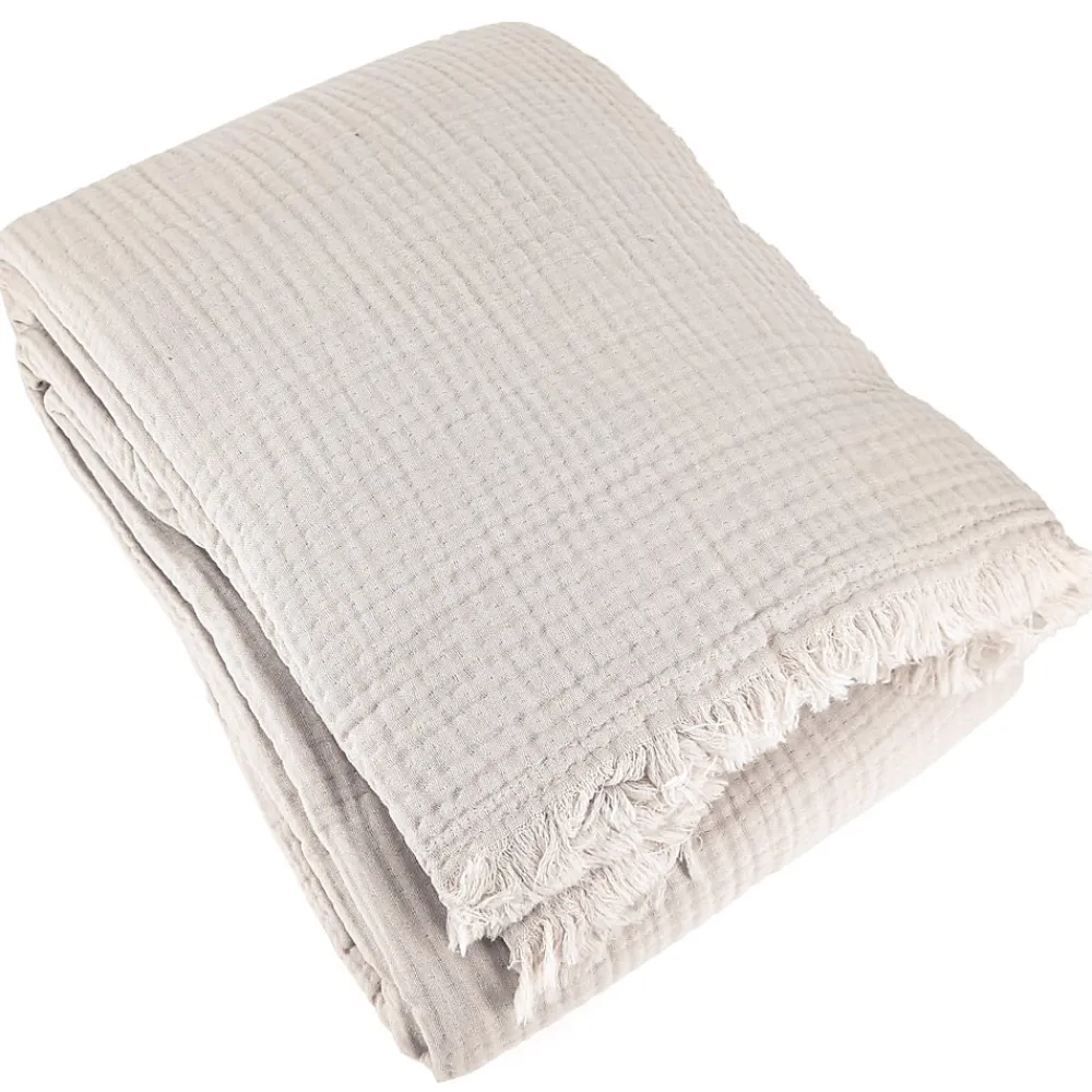 Couvre-lit 260x240 cm coton collection PAROS beige ficelle>Linnea Best