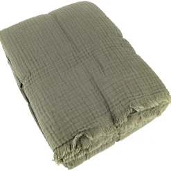 Couvre-lit 150x200 cm coton collection PAROS vert mousse>Linnea Online