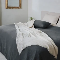 Couvre-lit 150x200 cm coton collection PAROS noir caviar>Linnea Best