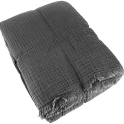 Couvre-lit 150x200 cm coton collection PAROS noir caviar>Linnea Best