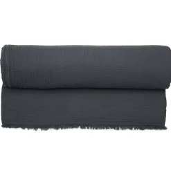 Couvre-lit 150x200 cm coton collection PAROS noir caviar><noscript><img width=