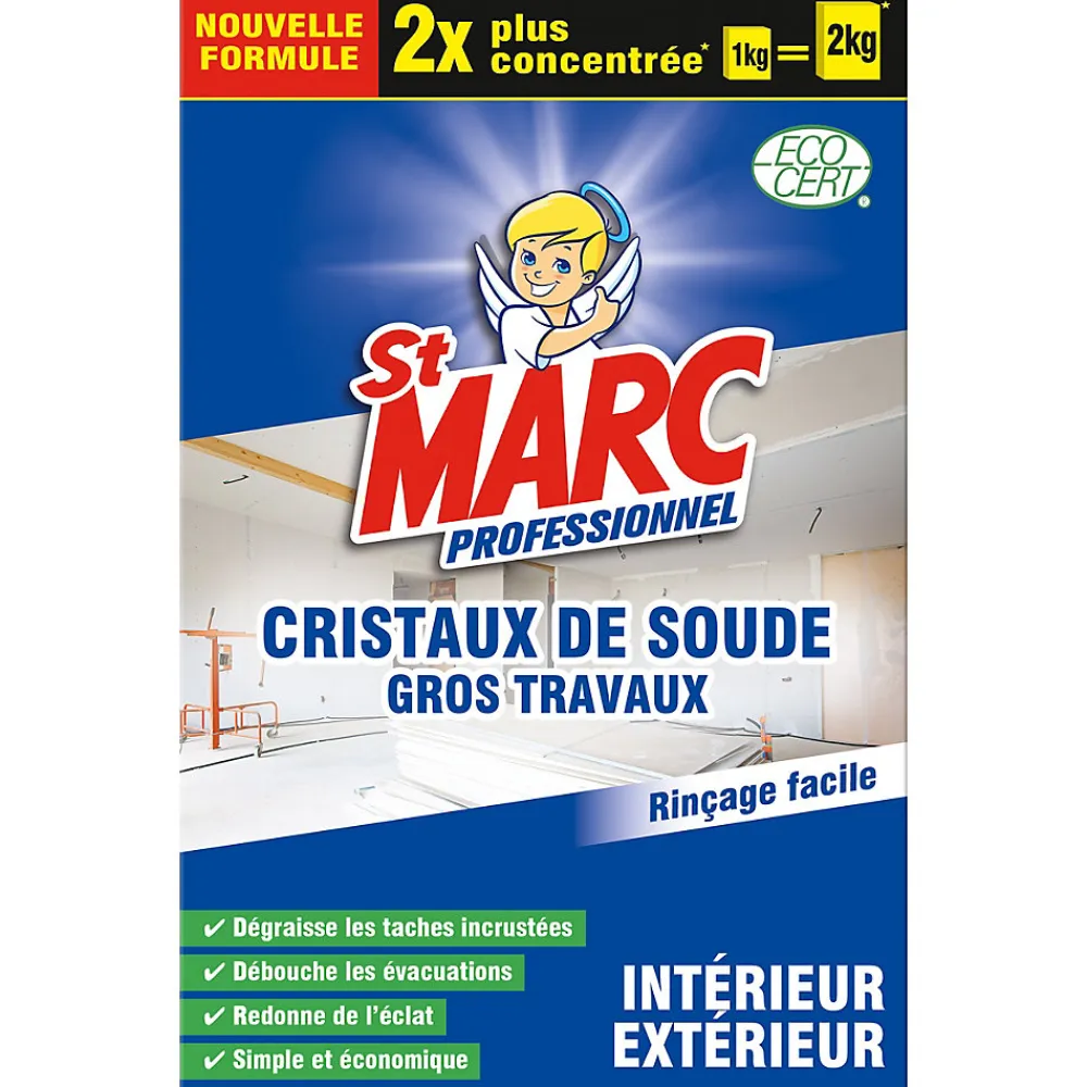 Cristaux de soude gros travaux professionnel 1kg>St Marc Best