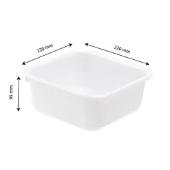 Gilac Cuvette alimentaire carrée emboitable 3 L - blanc* Seau, Bassine, Récipient De Ménage