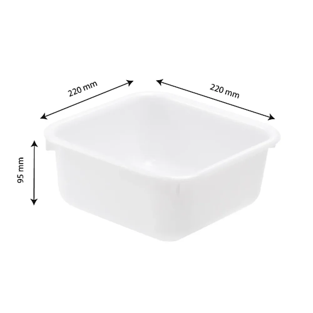 Gilac Cuvette alimentaire carrée emboitable 3 L - blanc* Seau, Bassine, Récipient De Ménage