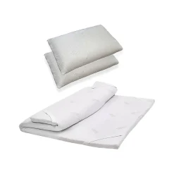 Talamo Italia Dabreg carré et demi-surmatelas, Ensemble surmatelas avec oreiller, Surmatelas à mémoire de forme, 120x190xh5 cm* Surmatelas