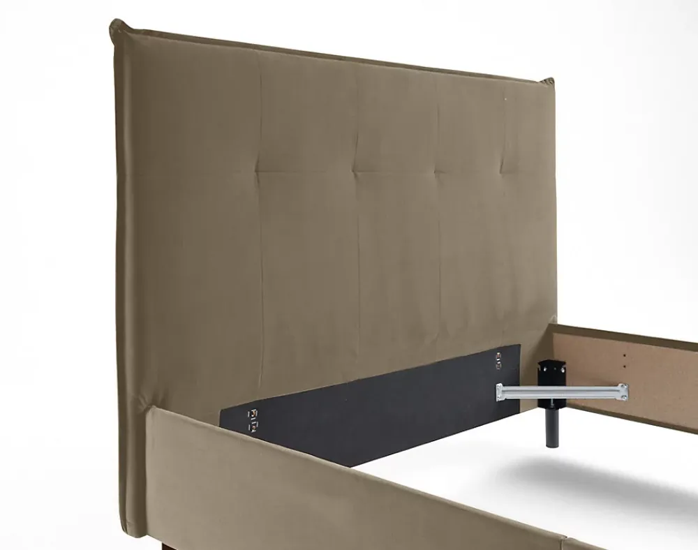 Best Mobilier Dali - cadre de lit - 160x200 - en velours -* Lit Double