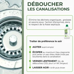 Déboucheur 3 en 1 aux enzymes SoluVert 1L><noscript><img width=