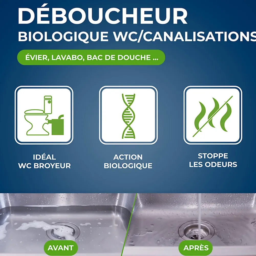 Starwax Déboucheur biologique 1L sans acide sans soude* Déboucheur