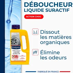 Starwax Déboucheur liquide de soude suractif 1L* Déboucheur