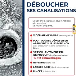 Starwax Déboucheur liquide de soude suractif 1L* Déboucheur