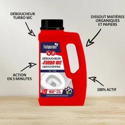Déboucheur liquide Turbo WC Fulgurant 500g* Déboucheur