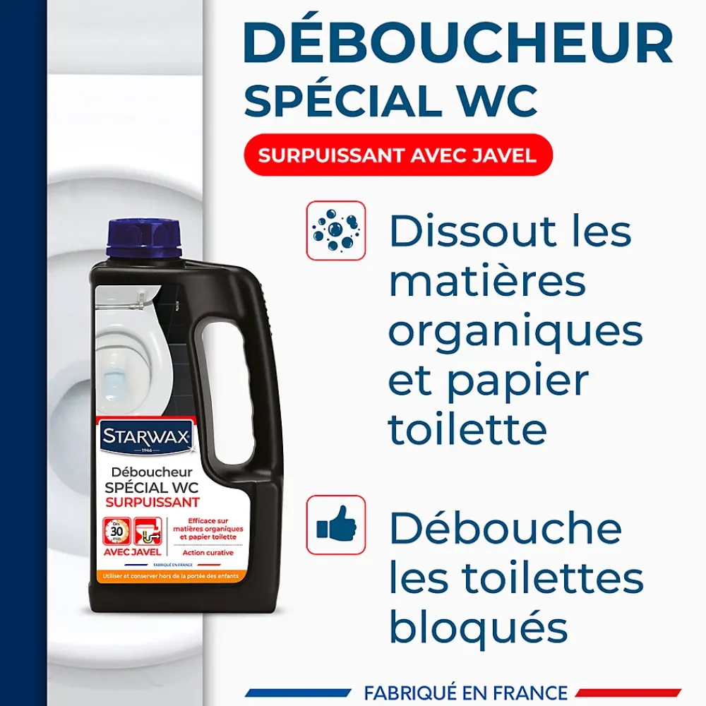 Starwax Déboucheur spécial WC avec javel 1L* Déboucheur