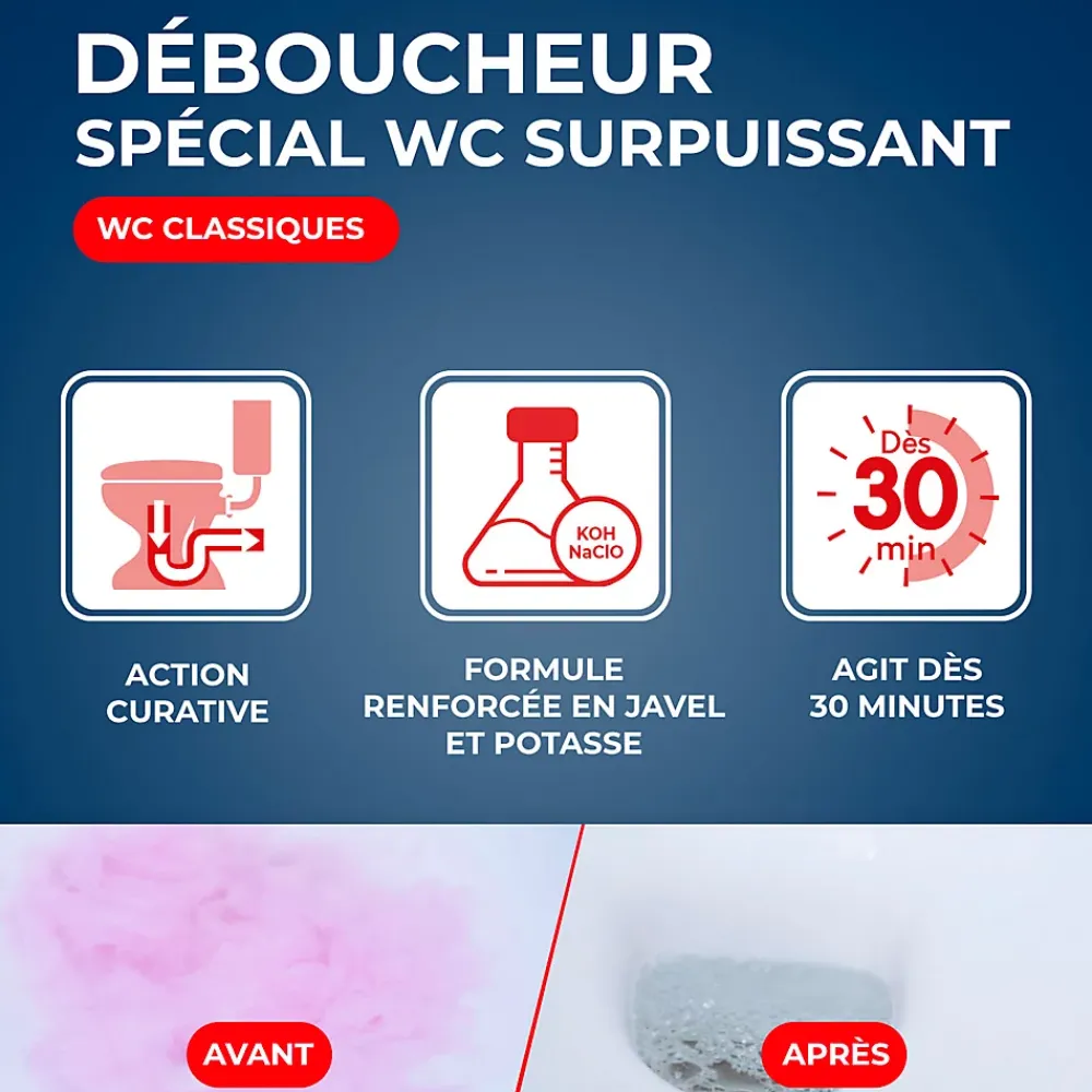 Starwax Déboucheur spécial WC avec javel 1L* Déboucheur