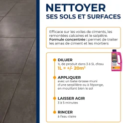 Décapant laitance de ciment carrelages 1L><noscript><img width=