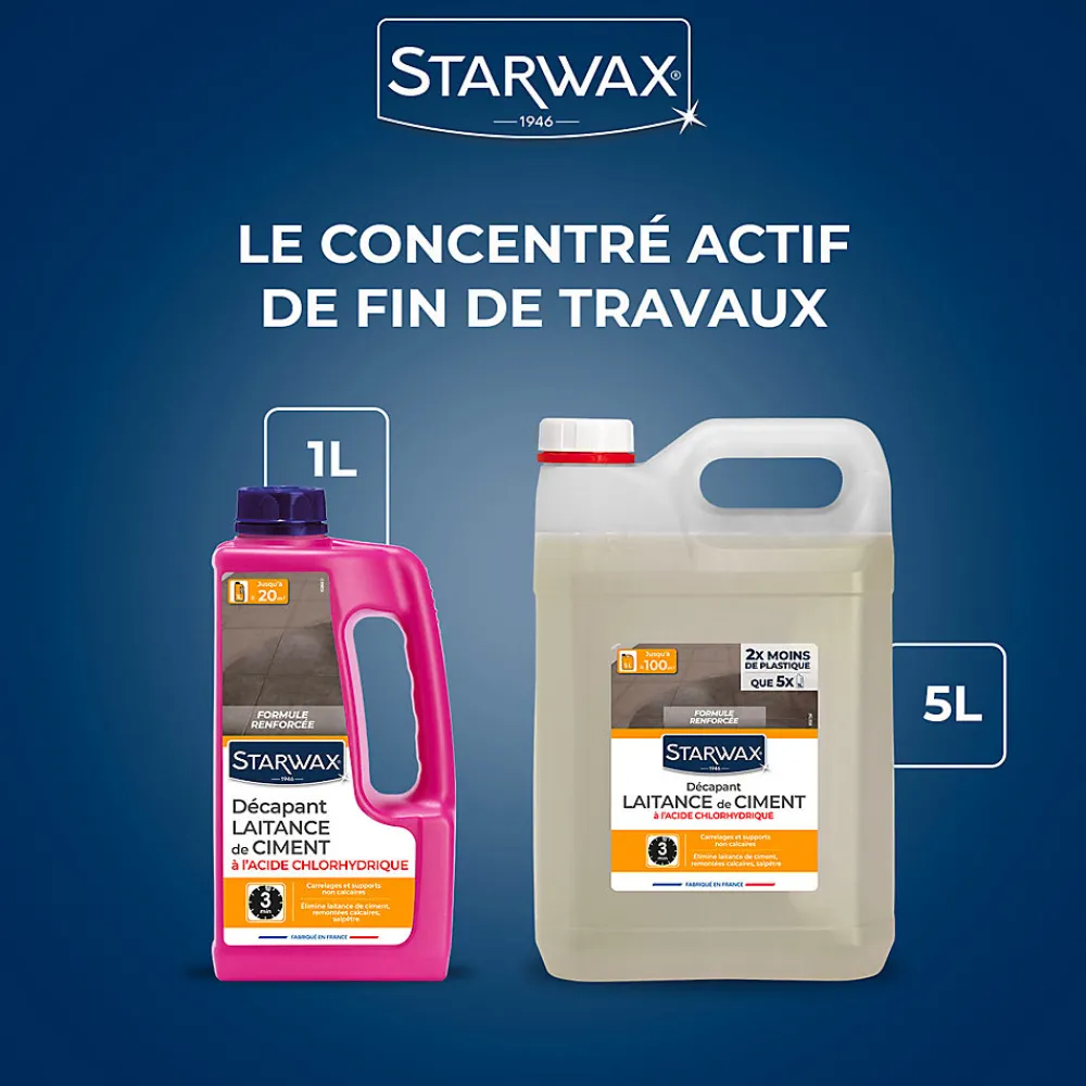 Décapant laitance de ciment carrelages 1L>Starwax New