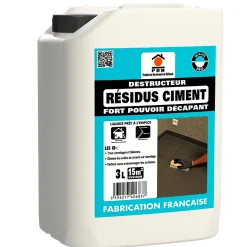 Prb Décapant Résidus de Ciment 3L - Nettoyant Puissant Ciment et Laitance - Usage Intérieur/Extérieur Sols, Murs et Façades* Nettoyant Et Entretien Pour Sol