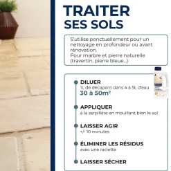 Starwax Décapant sans rinçage marbre et pierres naturelles 1L* Nettoyant Et Entretien Pour Sol
