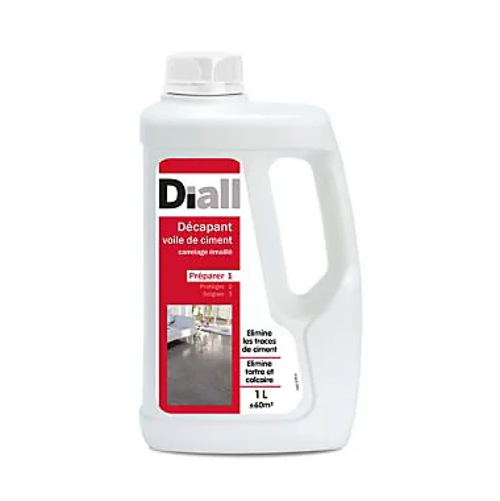 Diall Décapant voile de ciment pour carrelage émaillé 1L* Produits De Gros Lessivage