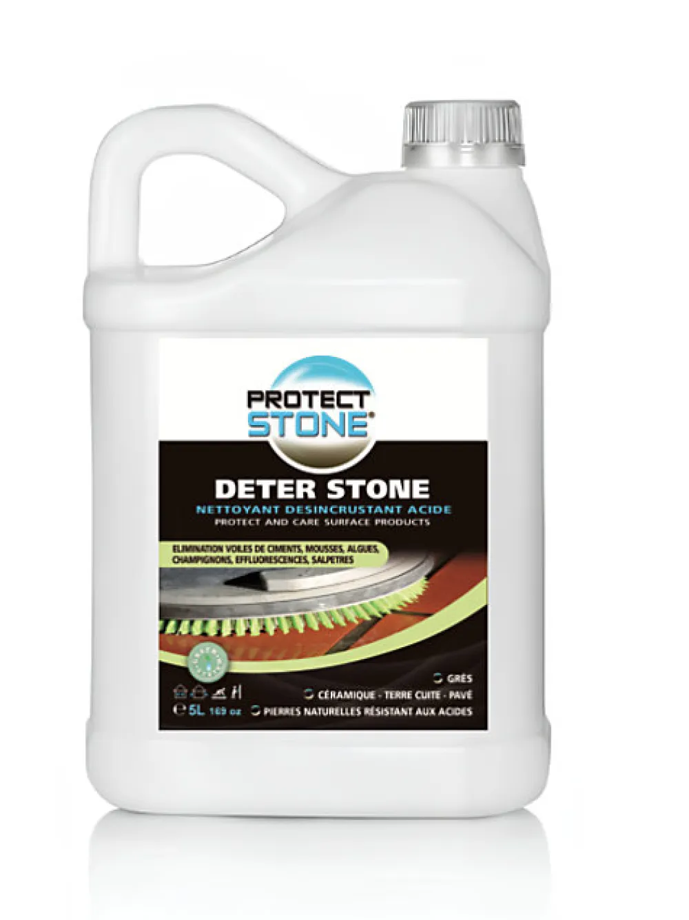 Décapant Voile de Ciment et mousse Nettoyant puissant pour Pierre Naturelle, Marbre, Carrelage, Béton Int/Ext 1L (20m²)>Protect stone Clearance