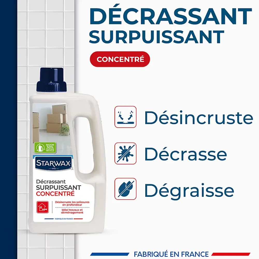 Starwax Décrassant surpuissant concentré de cuisine 1L* Nettoyant Pour Cuisine|Nettoyant Et Entretien Pour Sol
