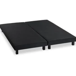Rakenne Lot de 2 Sommiers tapissiers a lattes 180 x 200 cm - Bois massif noir + Pieds>Deko Dream Hot