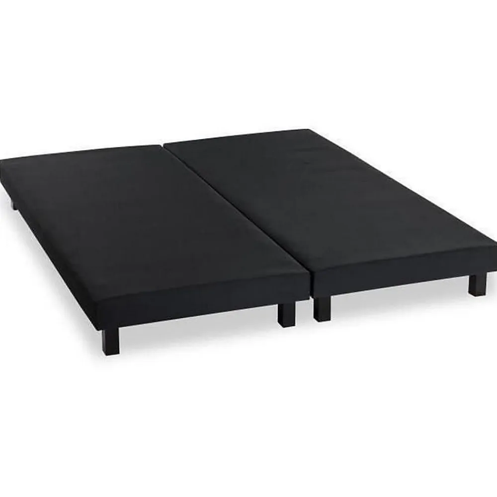 Rakenne Lot de 2 Sommiers tapissiers a lattes 180 x 200 cm - Bois massif noir + Pieds>Deko Dream Hot
