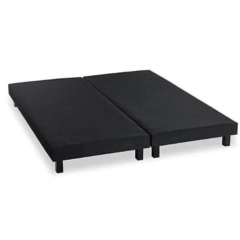 Rakenne Lot de 2 Sommiers tapissiers a lattes 180 x 200 cm - Bois massif noir + Pieds>Deko Dream Hot